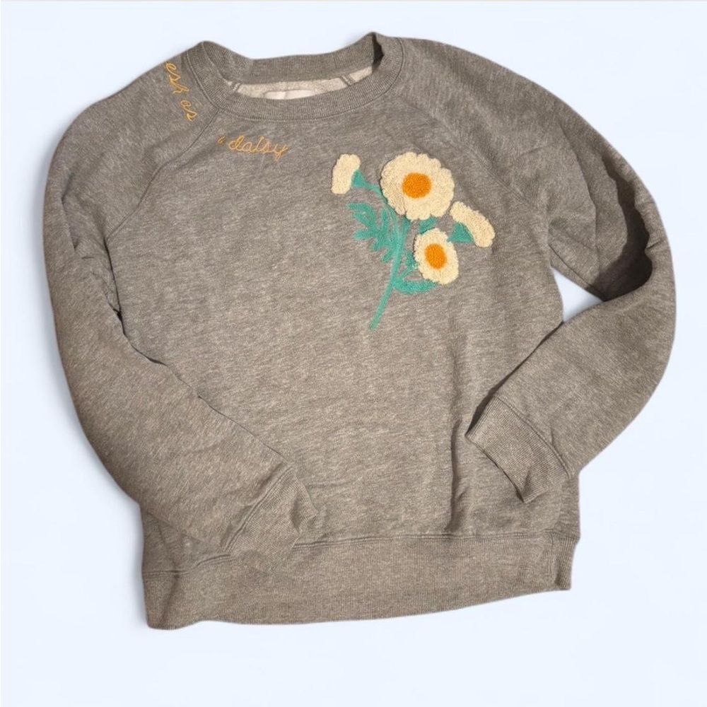 Lucky Brand Embroidered Daisy Sweatshirt
